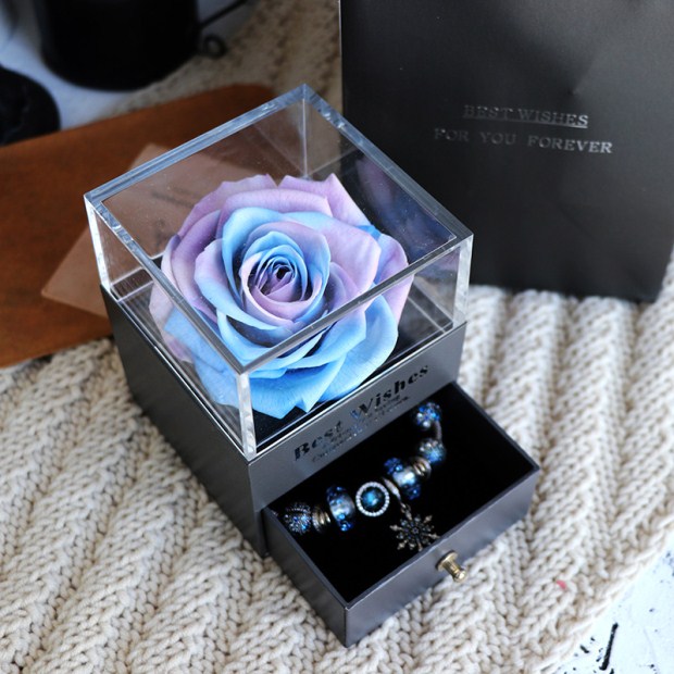 Eternal Flower Rose Jewelry Box for Valentines Day